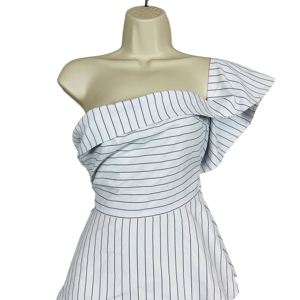 JOA Los Angeles Single Shoulder Strapless Top Blouse Tie Back - M